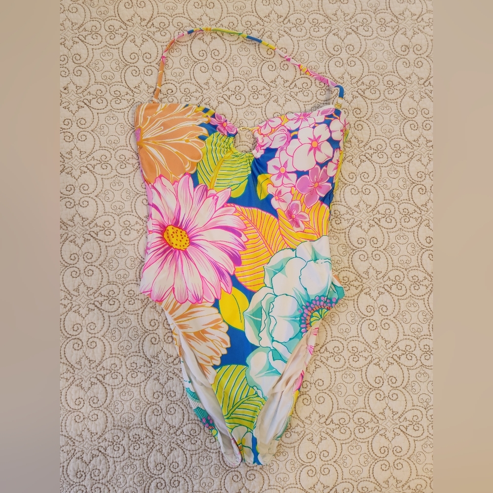 NWT Sunshine 79 Botanical Bliss Floral One-Piece Swimsuit. Size 10